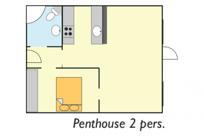 Oversigt over Penthouse til 2 personer